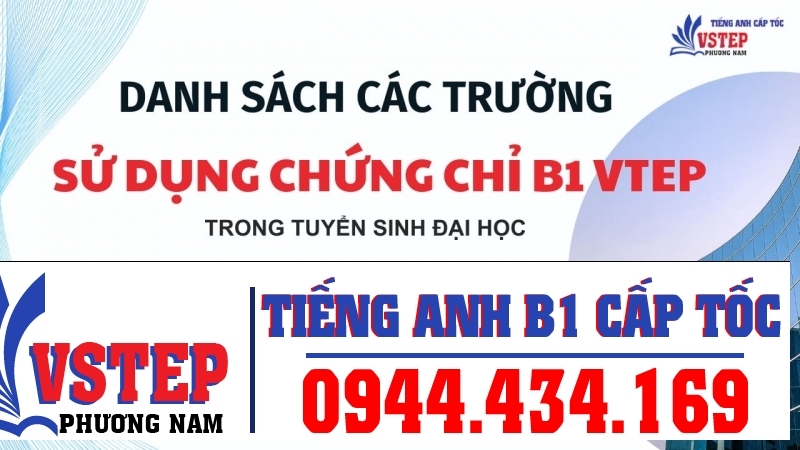 Danh sách các trường sử dụng Chứng chỉ B1 Vstep trong tuyển sinh đại học